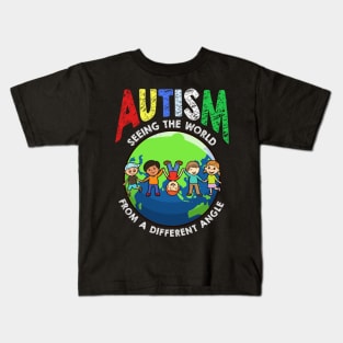 Autism Seeing The World from A Different Angle Kids T-Shirt